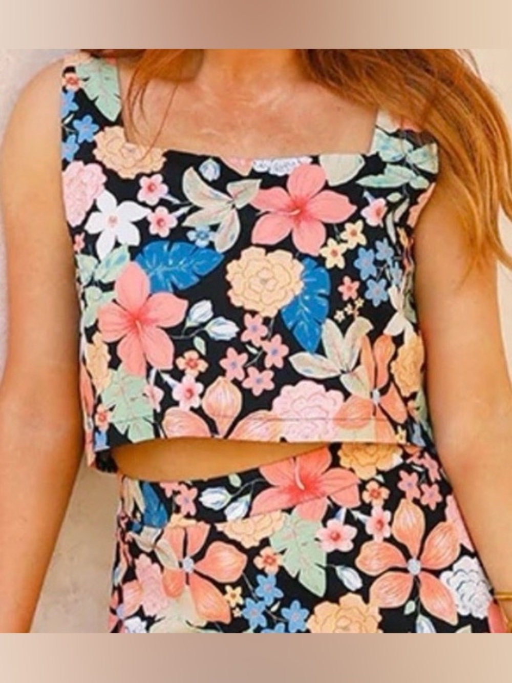 Buddy Love Cotton Floral Tropical Crop Top - Small